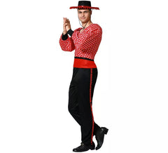 Red and black flamenco costume for men