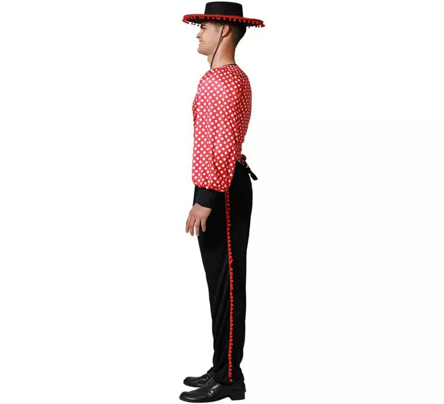 Disfraz de Flamenco rojo y negro para hombre