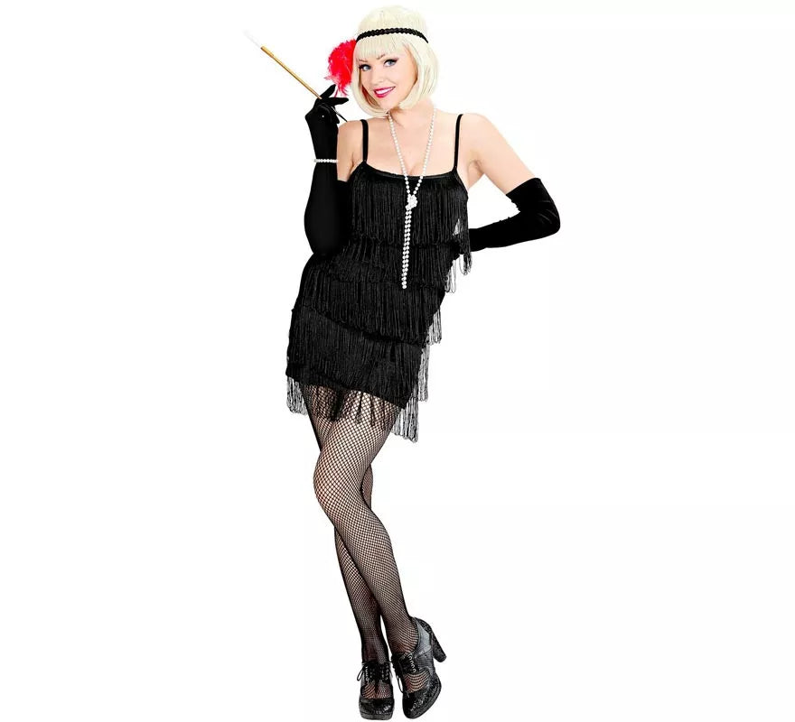 Disfraz de Flapper clásico negro para mujer