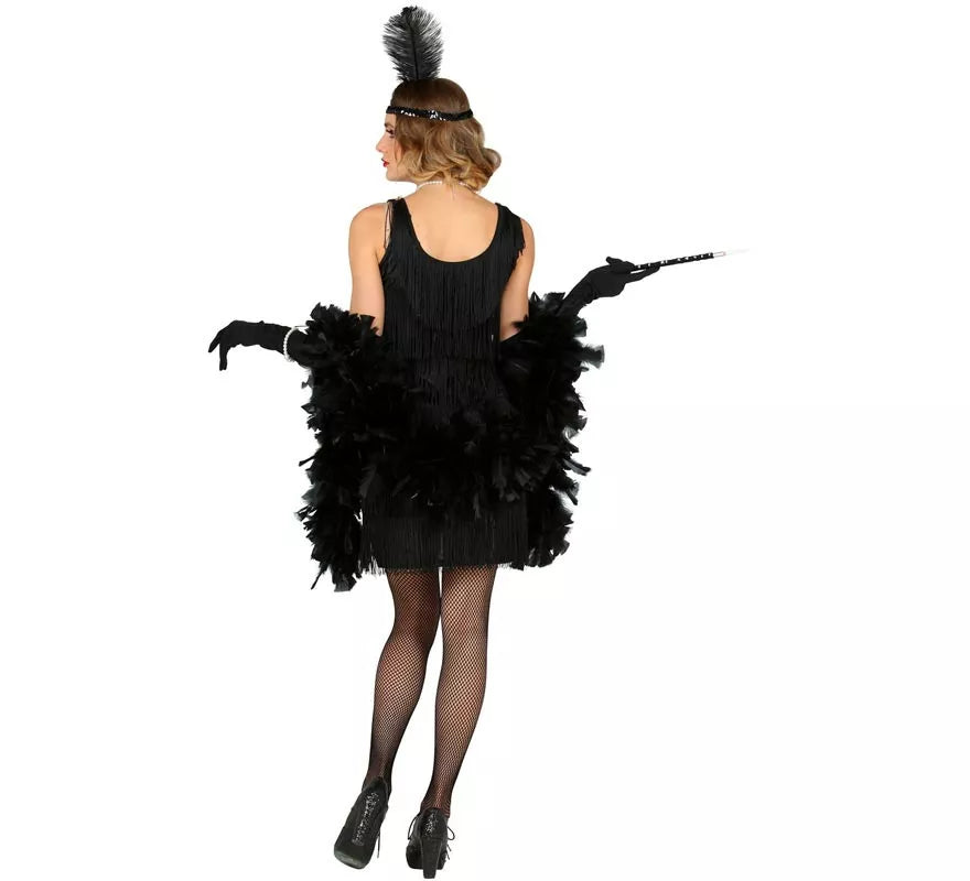 Disfraz de Flapper de los años 20 negro para mujer