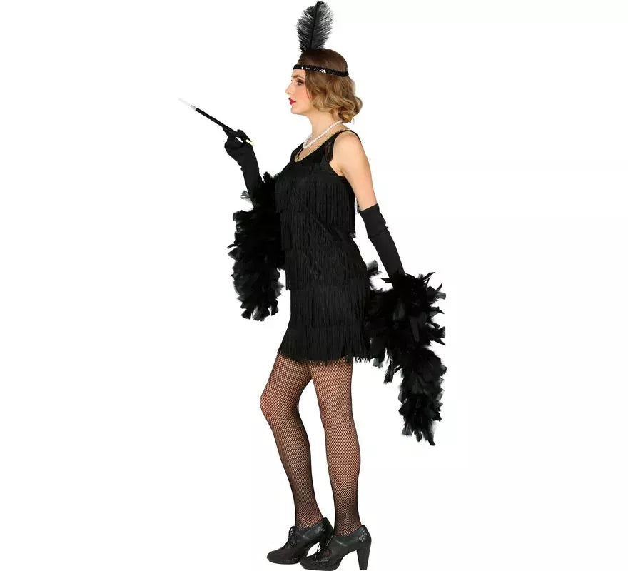 Disfraz de Flapper de los años 20 negro para mujer