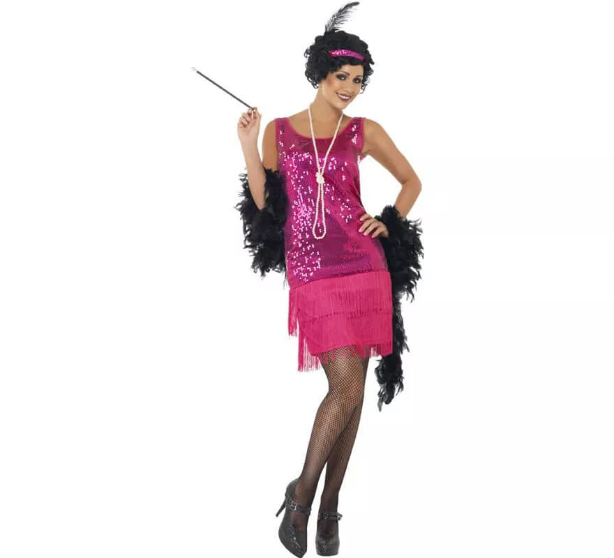 Translation missing: en.Disfraz de Flapper Locos años 20 Rosa para Mujer