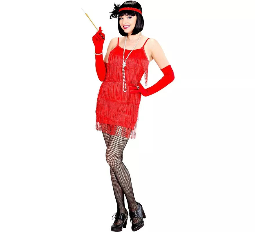 Translation missing: en.Disfraz de Flapper rojo clásico para mujer
