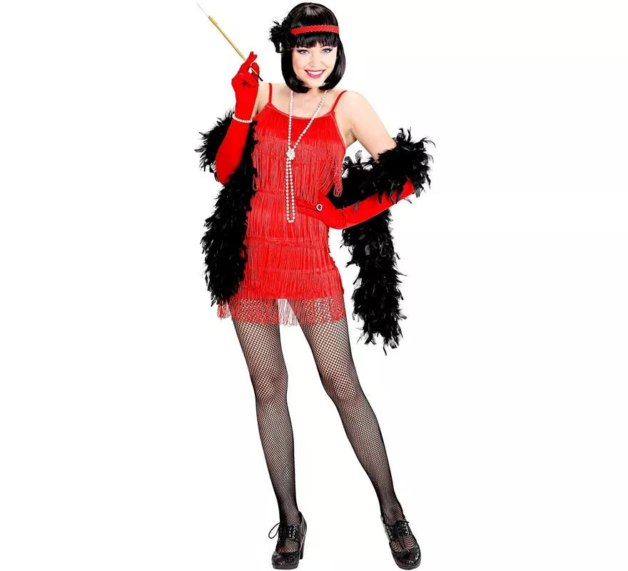 Translation missing: en.Disfraz de Flapper rojo clásico para mujer