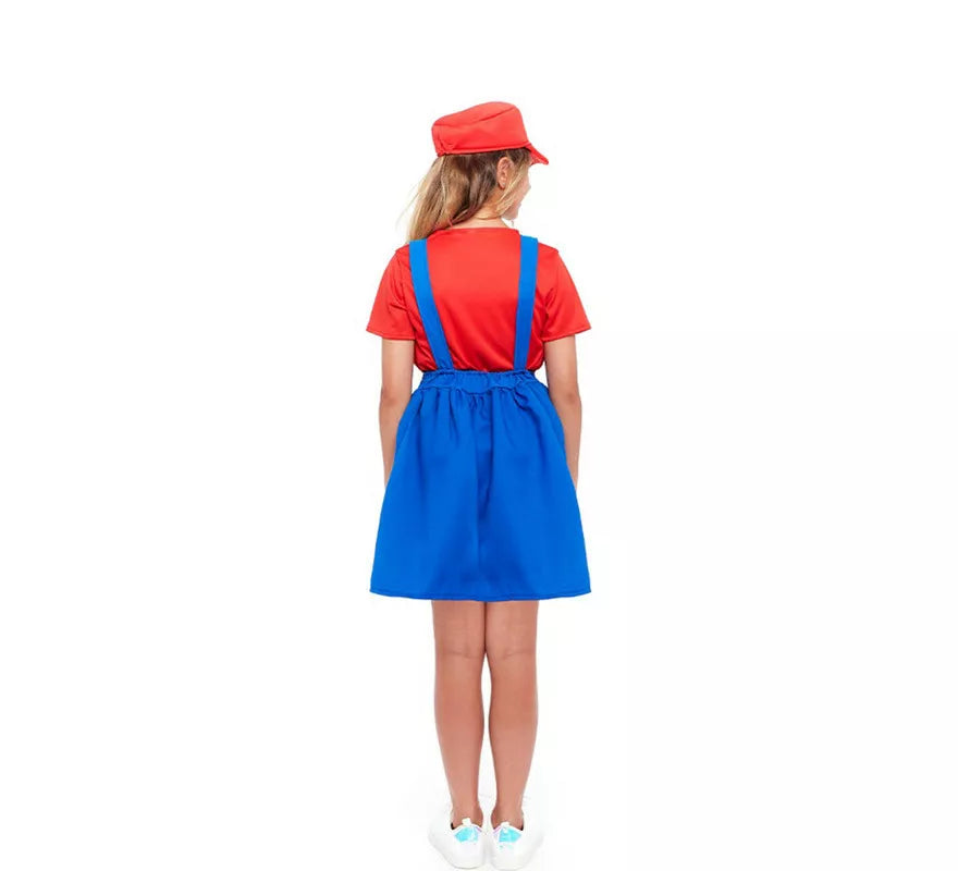 Translation missing: en.Disfraz de Fontanera Roja de Videojuegos para niña