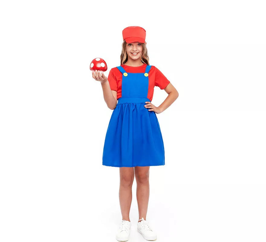 Translation missing: en.Disfraz de Fontanera Roja de Videojuegos para niña
