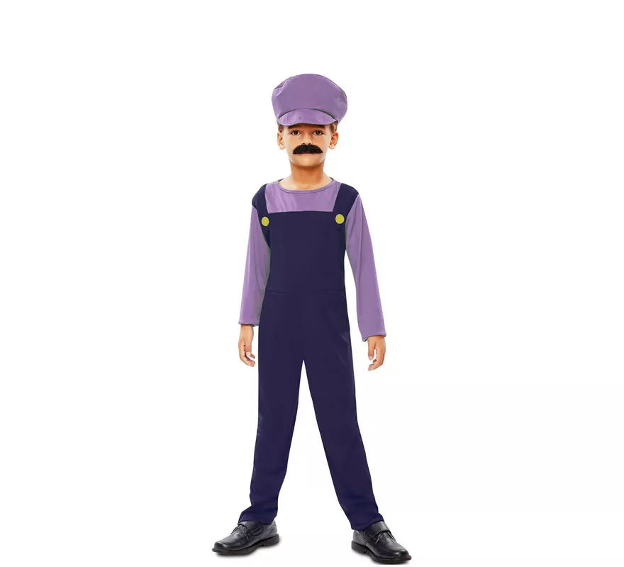 Disfraz de Fontanero Morado para niño