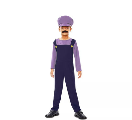 Disfraz de Fontanero Morado para niño