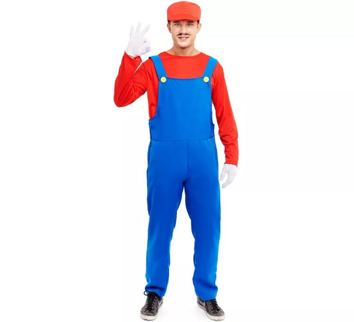 Disfraz de Fontanero rojo para hombre