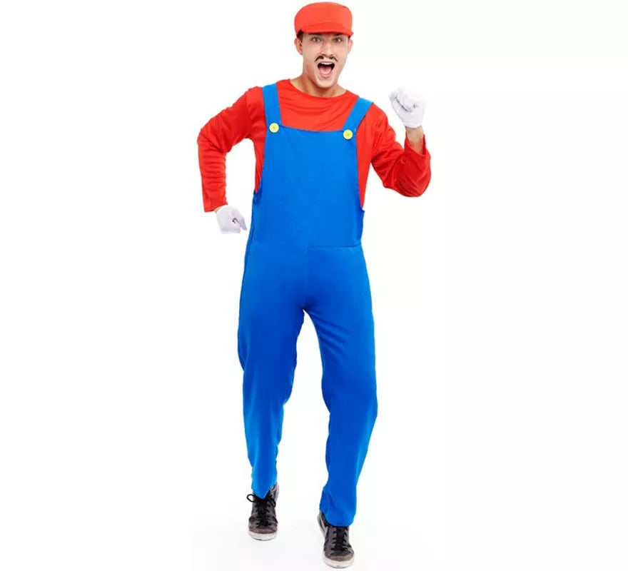 Disfraz de Fontanero rojo para hombre
