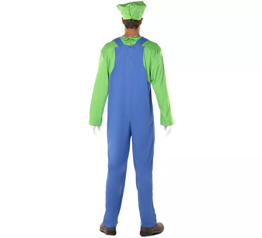 Disfraz de Fontanero verde para hombre