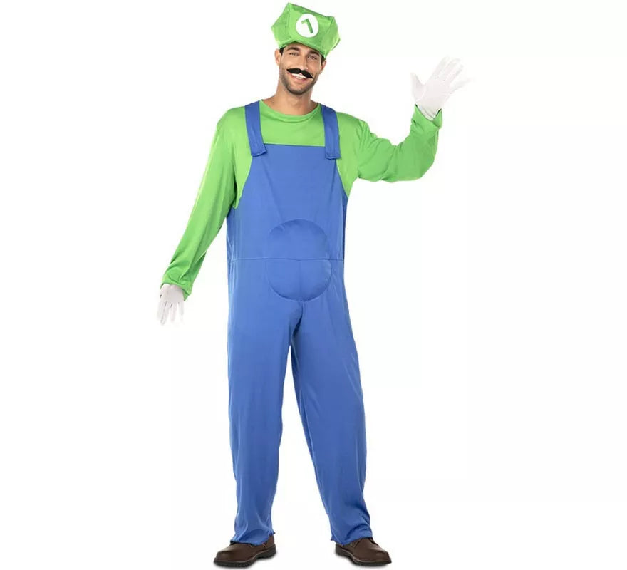 Disfraz de Fontanero verde para hombre