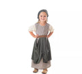 Disfraz de Frutera Medieval gris con pañuelo para niña