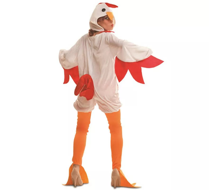 Disfraz de Gallina Blanca y Naranja para Mujer