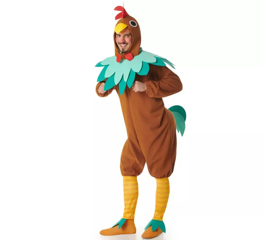 Disfraz de Gallo marrón para hombre
