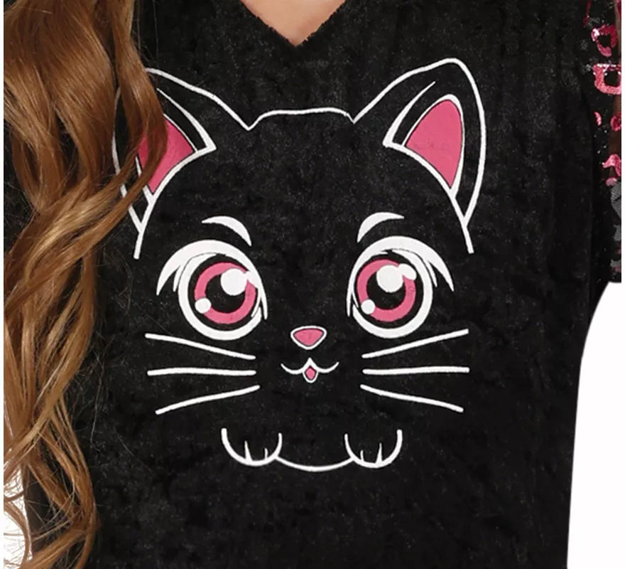 Disfraz de Gatita presumida negra para niña