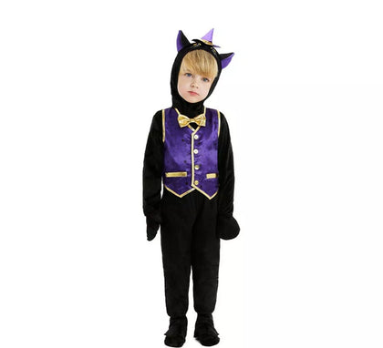 Disfraz de Gatito en traje con capucha y pajarita para bebé y niño