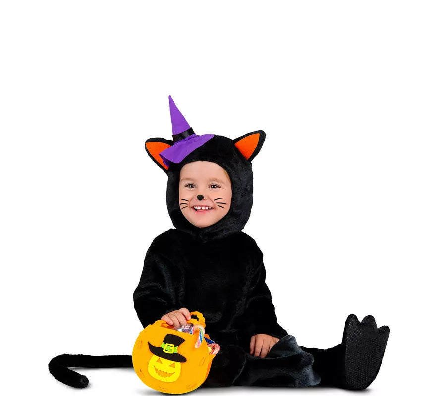 Translation missing: en.Disfraz de Gatito Negro con Calabaza para bebé y niños