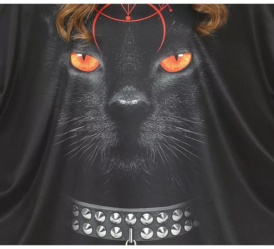 Disfraz de Gato en Poncho Negro para mujer
