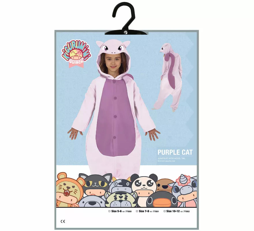 Disfraz de Gato Morado para niños