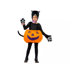 Black Cat with Big Pumpkin Costume for Girl