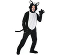 Disfraz de Gato Peludo negro y blanco para adultos