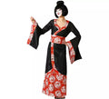 Disfraz de Geisha clásica negro y rojo para mujer