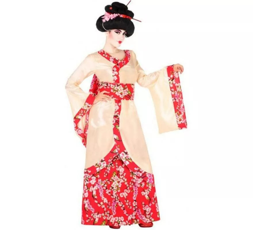 Disfraz de Geisha con Flores para mujer