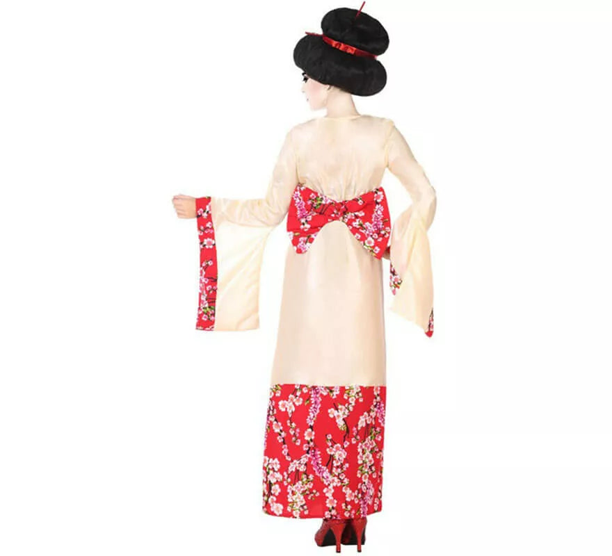 Disfraz de Geisha con Flores para mujer