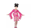 Disfraz de Geisha Rosa con Flores para niña