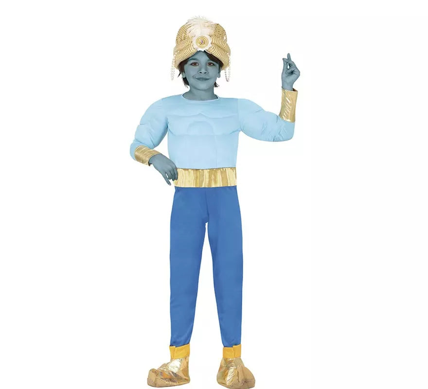 Disfraz de Genio azul famoso para niño