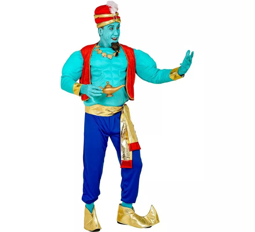 Disfraz de Genio Mágico azul para hombre