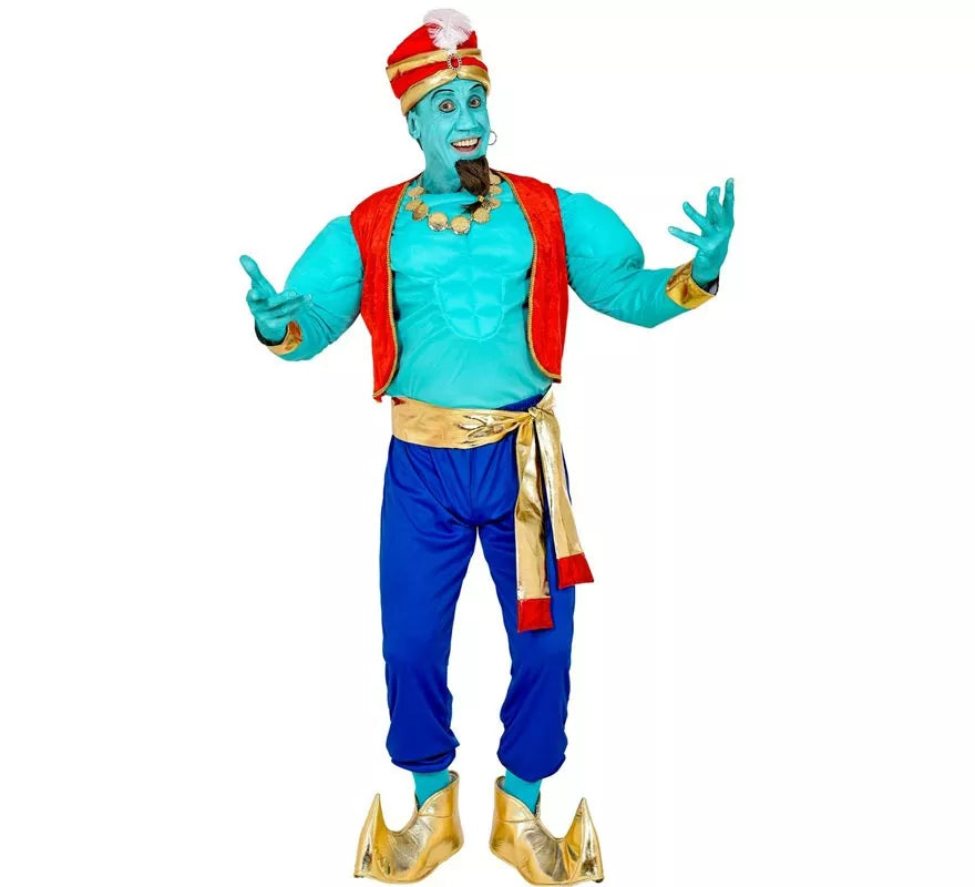 Translation missing: en.Disfraz de Genio Mágico azul para hombre