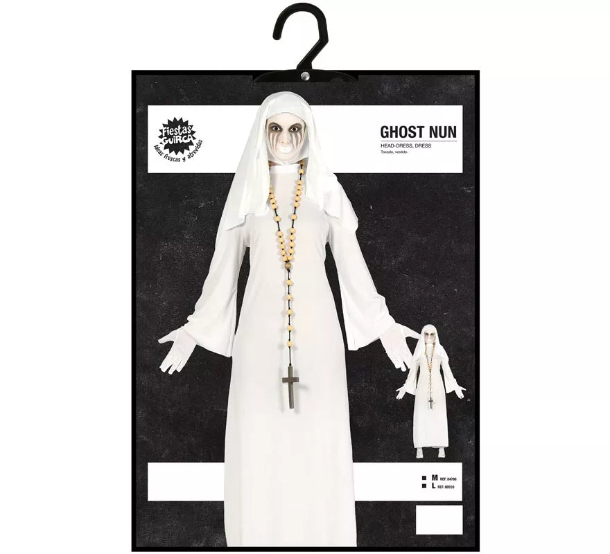 Disfraz de Ghost Monja blanca para mujer en Halloween