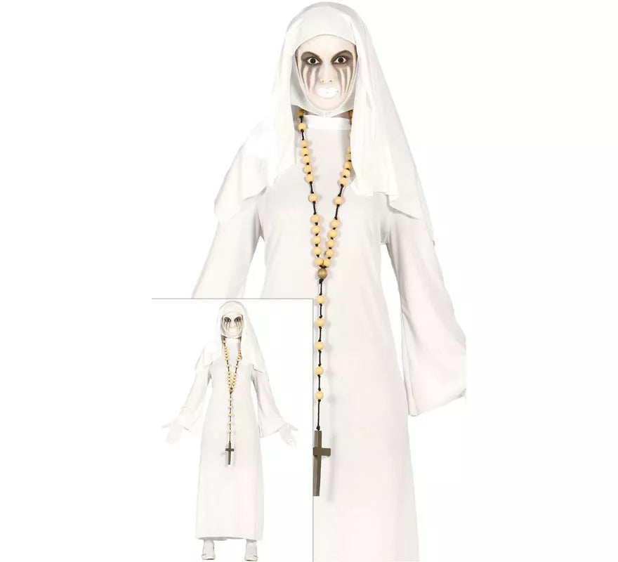 Disfraz de Ghost Monja blanca para mujer en Halloween