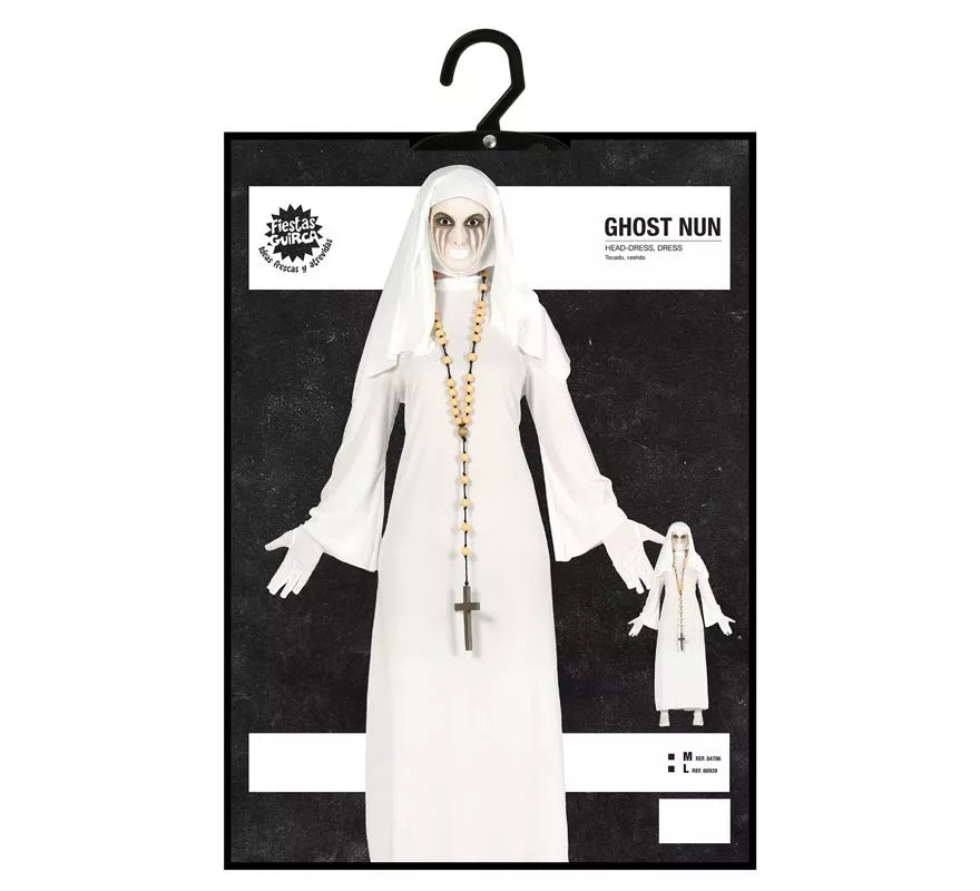 Disfraz de Ghost Monja blanca para mujer en Halloween