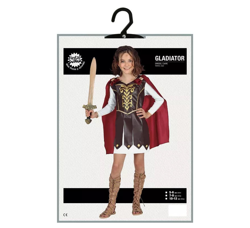 Translation missing: en.Disfraz de Gladiadora con capa para niña