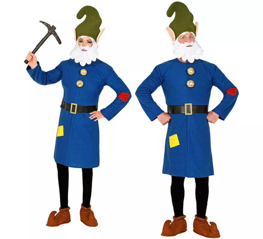 Disfraz de Gnomo Azul Trabajador para hombre