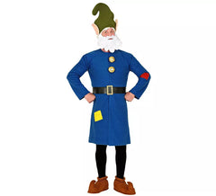 Blue Worker Gnome Costume for Men