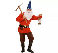Red Gnome Costume with Belt for Men