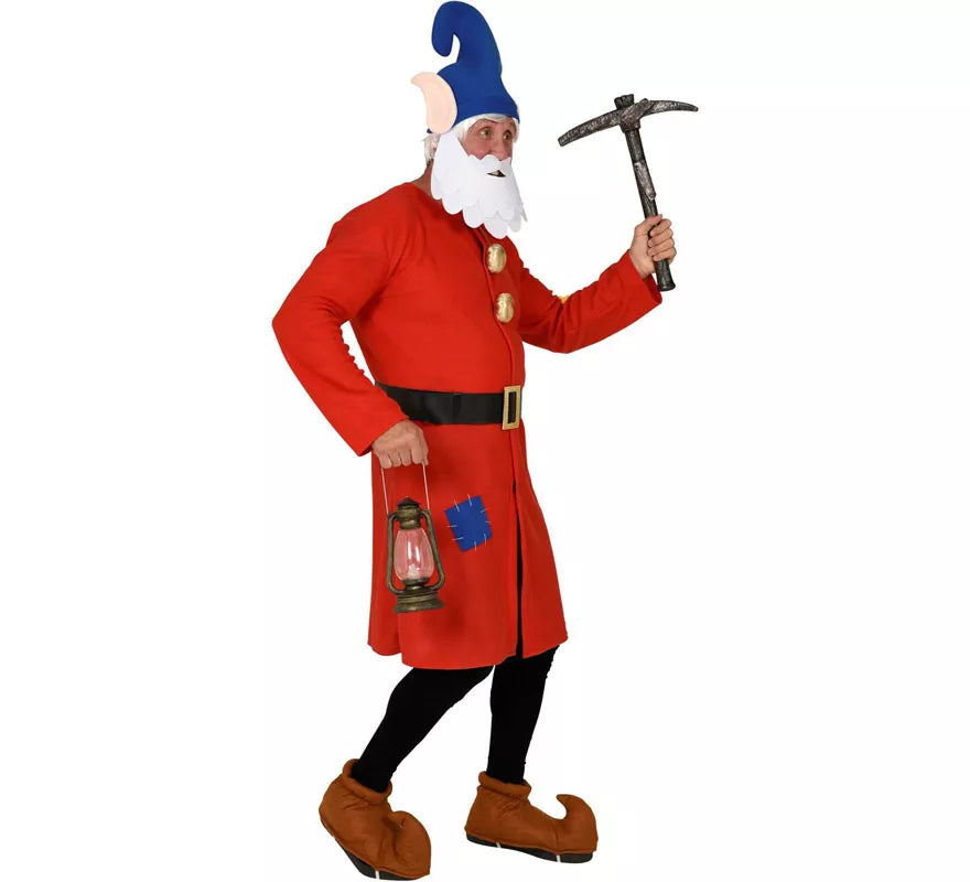 Disfraz de Gnomo Rojo Trabajador para hombre
