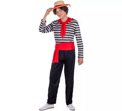 Gondolier costume with hat for men