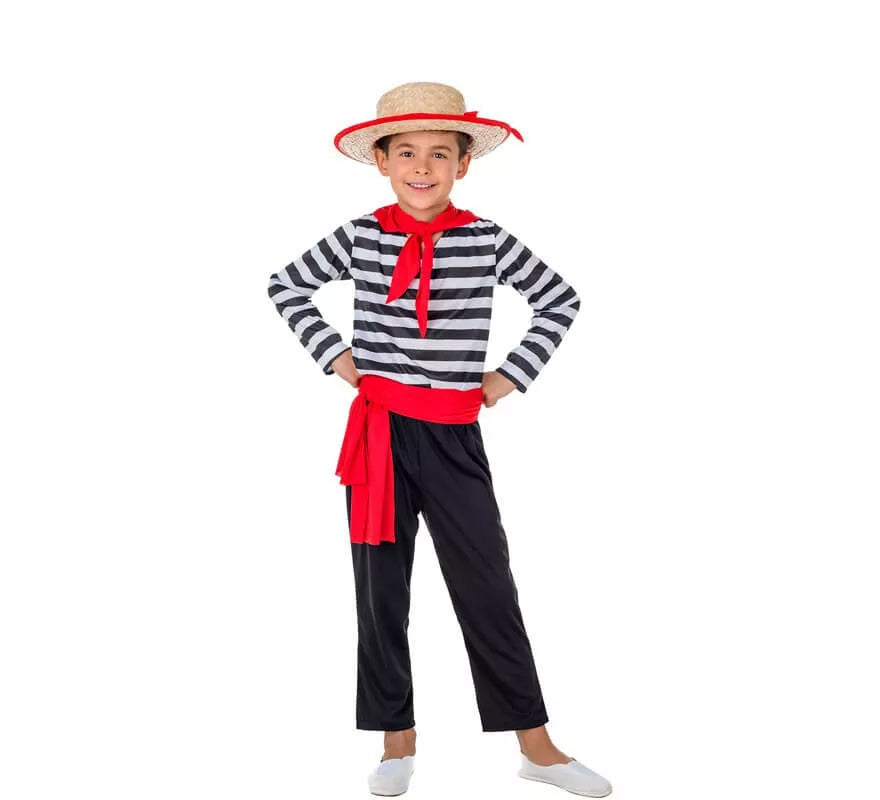 Translation missing: en.Disfraz de Gondolero con Sombrero para niño