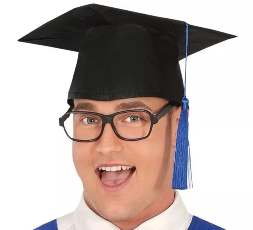 Disfraz de Graduado negro y azul adulto