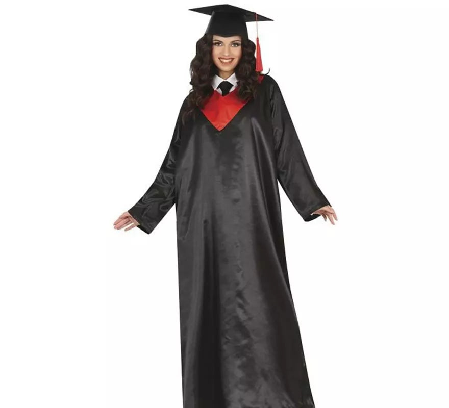 Disfraz de Graduado negro y rojo adulto
