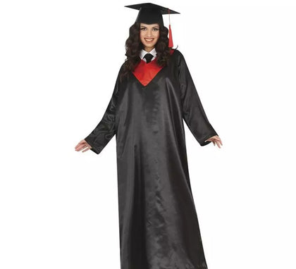 Disfraz de Graduado negro y rojo adulto