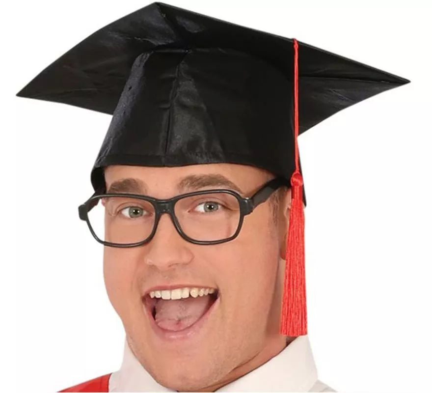 Translation missing: en.Disfraz de Graduado negro y rojo adulto