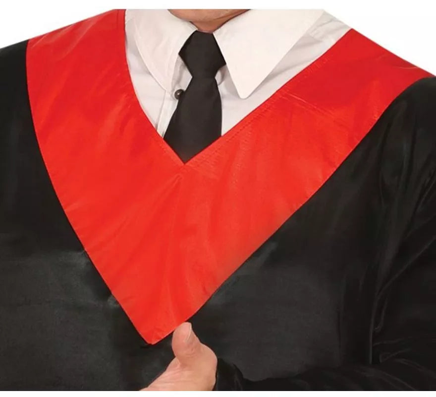 Disfraz de Graduado negro y rojo adulto