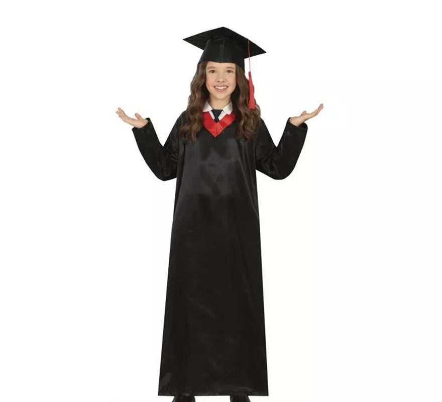 Translation missing: en.Disfraz de Graduado rojo y negro para niños y adolescentes