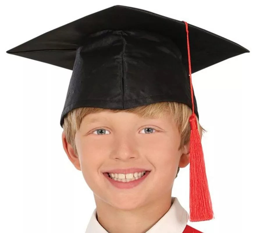 Translation missing: en.Disfraz de Graduado rojo y negro para niños y adolescentes